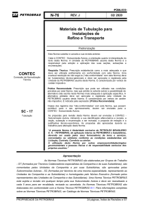 Norma PETROBRAS N-76: Materiais de Tubula&ccedil;&atilde;o para Refino e Transporte