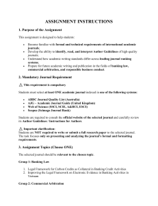 Assignment Instructions for Academic Journal Analysis