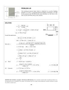 Reinforced Concrete Beam Stress Analysis Problem