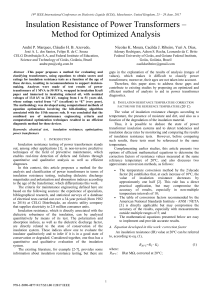 Insulation Resistance of Power Transformers: Optimized Analysis Method
