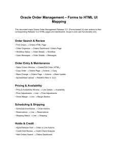 Oracle Order Management: Forms to HTML UI Mapping Guide
