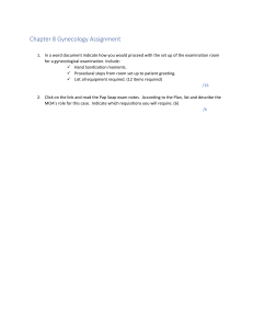 Chapter 8 Gynecology Assignment: Room Setup & MOA Role