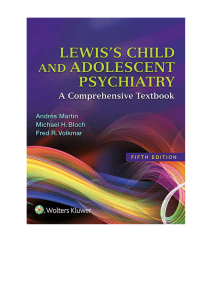 Lewis&rsquo;s Child and Adolescent Psychiatry: Comprehensive Textbook 5th Ed