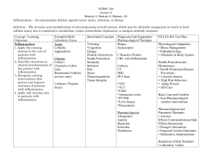 NURS 129 Lesson 4: Inflammation & Infection Nursing