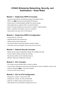 CCNA3 Exam Notes: Enterprise Networking, Security, Automation