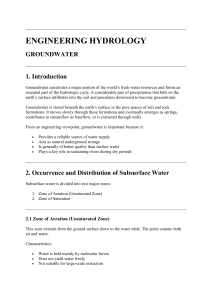 Engineering Hydrology: Groundwater Basics