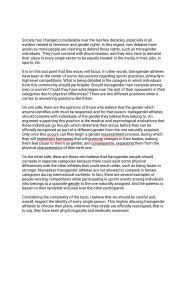 Transgender Athletes in Sports: Debates and Considerations