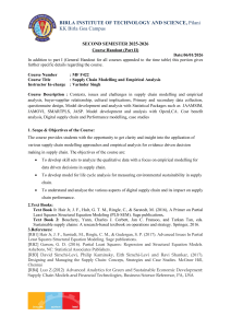 Supply Chain Modelling and Empirical Analysis Course Handout