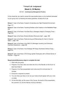 Virtual Lab Assignment: Contemporary Management Practice Week 8