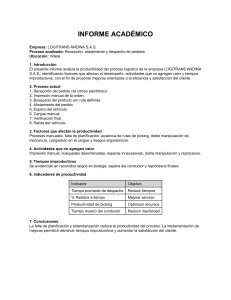 Informe Acad&eacute;mico: An&aacute;lisis de Productividad Log&iacute;stica