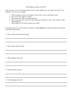 Nonverbal Rules Activity Worksheet