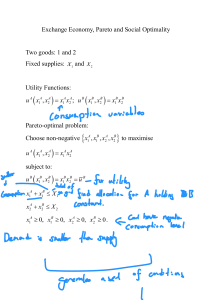 Exchange Economy, Pareto and Social Optimality