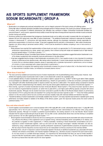 AIS Sodium Bicarbonate Sports Supplement Framework