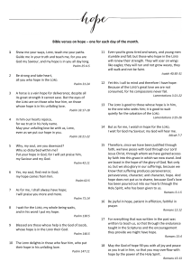 Daily Bible Verses on Hope - One for Each Day