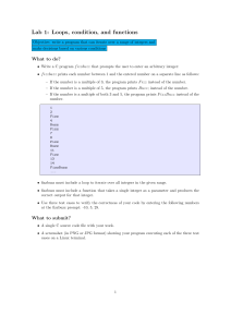 Lab 1: Loops, Condition, and Functions - FizzBuzz C Program