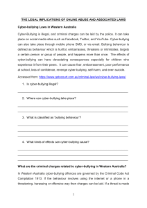 Legal Implications of Online Abuse: Cyber-Bullying & Sexting Laws
