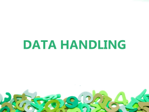 Data Handling: Basics of Statistics and Data Analysis