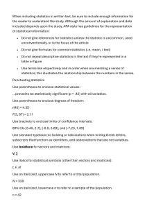 APA Style Guide for Statistics