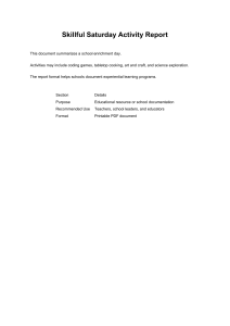 Skillful Saturday Activity Report