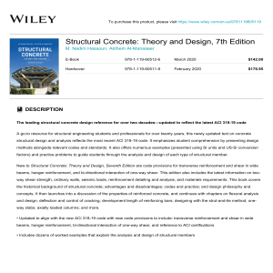 Structural Concrete: Theory and Design, 7th Edition