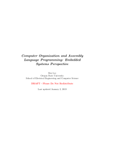 Computer Organization and Assembly Language Programming: Embedded Systems