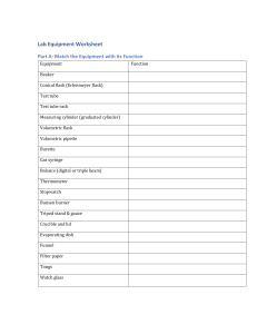Lab Equipment Worksheet: Match Equipment to Functions