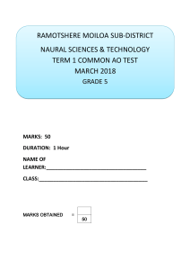Grade 5 Natural Sciences & Technology Test