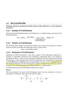 E1cB Reaction: Mechanism, Kinetics, and Substrate Nature