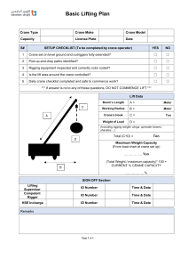 Basic Lifting Plan Checklist