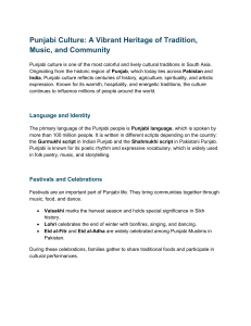 Punjabi Culture: Tradition, Music, and Community