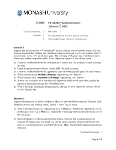 Monash Microeconomics Tutorial: Trade & Supply/Demand