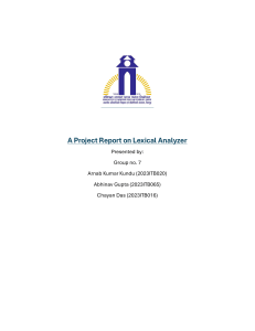 Project Report on Lexical Analyzer: Toy Language & Tokenization