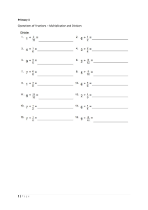 Primary 5 Fraction Operations: Multiplication & Division Worksheet