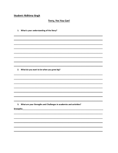 Terry, Yes You Can! Student Worksheet