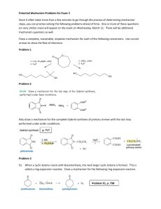 Organic Chemistry Mechanism Problems for Exam 2