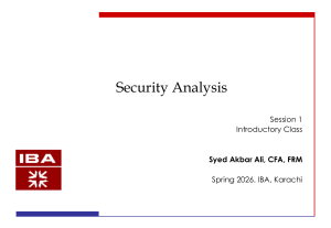 Security Analysis Course Syllabus - IBA Karachi