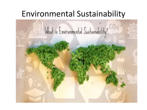 Environmental Sustainability: Natural & Built Environments