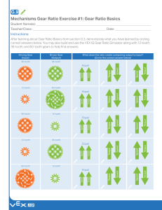 Gear Ratio Basics Exercise Worksheet (Grades 2-8)