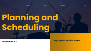 Planning and Scheduling: CPM & PERT Presentation