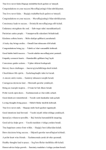 Proverbs in English and Uzbek