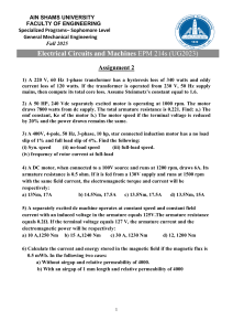Electrical Circuits and Machines Assignment Problems