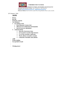 Fordsbed Trust School Staff Meeting Agenda