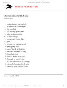 alternate names for black boys - Danez Smith