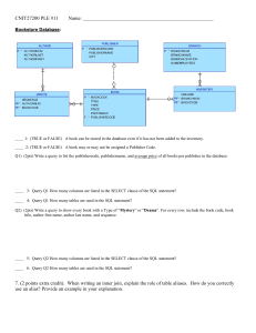 CNIT27200 PLE #11 Bookstore Database Exam