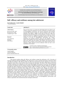 Self-Efficacy and Resilience in Late Adolescents: Research Findings
