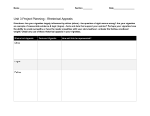 Unit 3 Project Planning - Rhetorical Appeals Worksheet