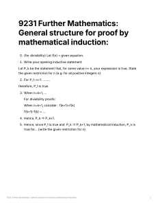 Mathematical Induction Proof Structure Guide