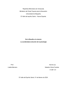 De la filosof&iacute;a a la ciencia: Evoluci&oacute;n de la psicolog&iacute;a
