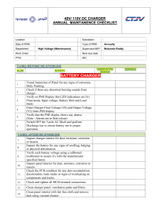 48-110V DC charger  Annual PPM checklist empty