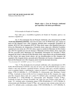 Lei 907/1997: APA Ilha do Bananal/Cant&atilde;o